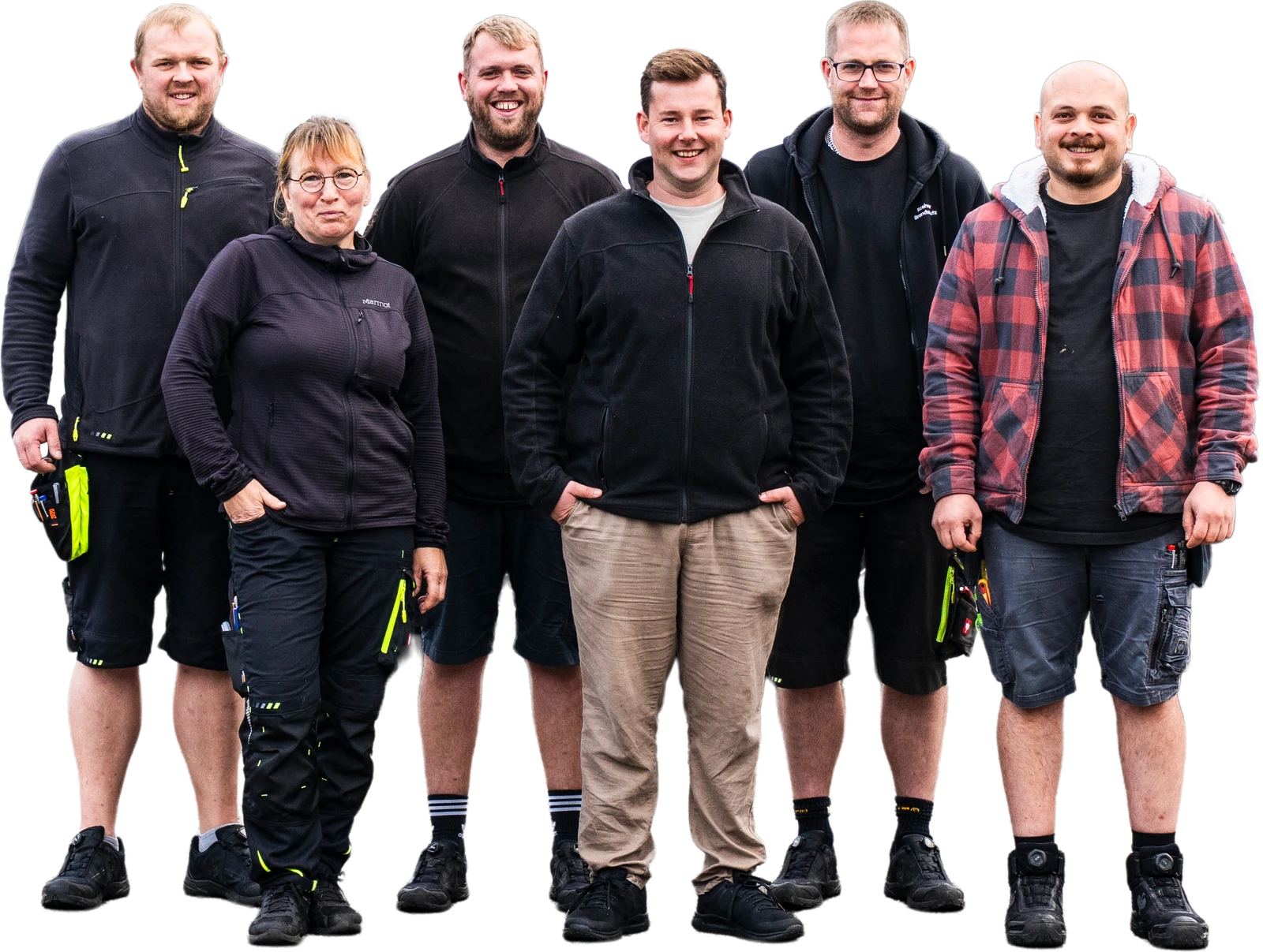 Das Team des Itzehoer Brandschutzservice mit den Servicefahrzeugen